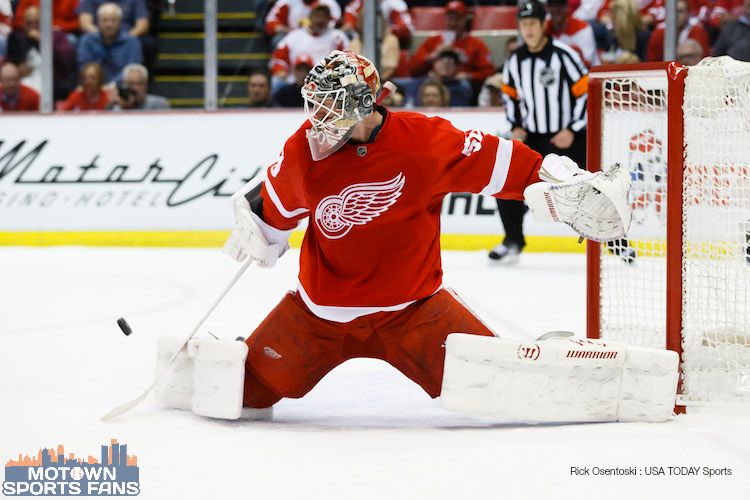 Jonas Gustavsson will start game 5 Detroit Red Wings Boston Bruins 2014 playoffs