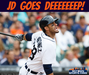 jd martinez hit his third home run in four games, nine game hitting streak