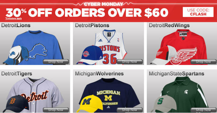 Fanatics Detroit Sports Cyber Monday Deals